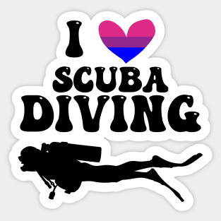 I Heart Scuba Diving (Bisexual Flag) Sticker